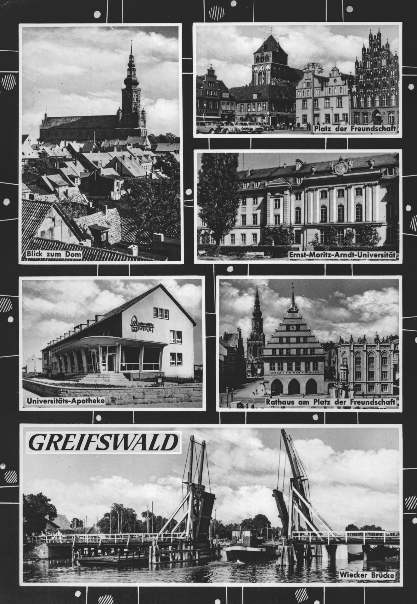 Greifswald - Dom - Platz der Freundschaft - Universität - Apotheke - Rathaus - Wiecker Brücke Greifswald - Dom - Platz der Freundschaft - Universität - Apotheke - Rathaus - Wiecker Brücke